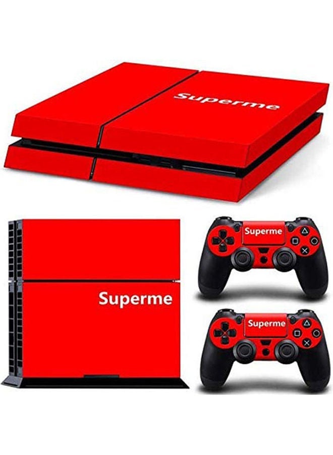 Superme Design Pvc Protection Decal Skin Cover Sticker F0R Sony Ps4 Console With 2 Piece Sticker Controller Tn-Ps4-2614
