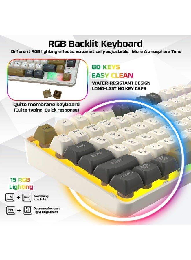 تويستيد مايندز TWISTED MINDS TM-MK75 WLPRO سلسلة إمبيريوم برو لوحة مفاتيح ميمبرين مدمجة بنسبة 75% (80 مفتاحًا) | تخطيط إنجليزي | إضاءة خلفية RGB | وضع مزدوج (سلكي / 2.4G / بلوتوث) | لوحة مفاتيح ألعاب متينة مضادة للتعليق - Image 3