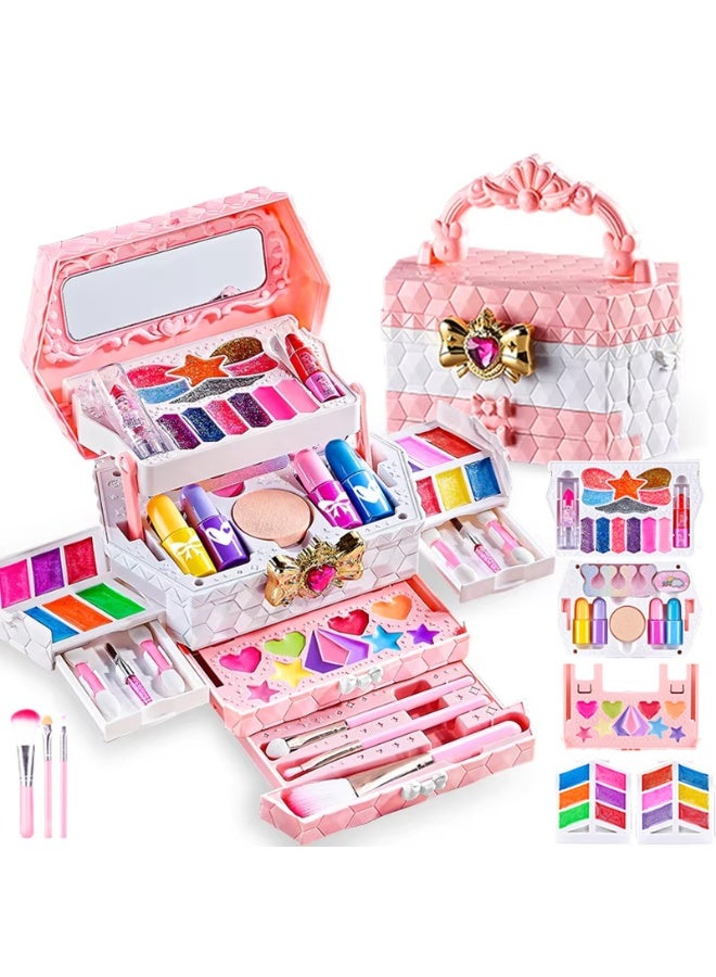 DURKU Kids Makeup Kit for Girl, Real Makeup Set for Girls, Safe Washable & Non-Toxic Kids Makeup Toys for Girls Aged 4 5 6 7+ Year Old, Birthday Gifts - Image 1