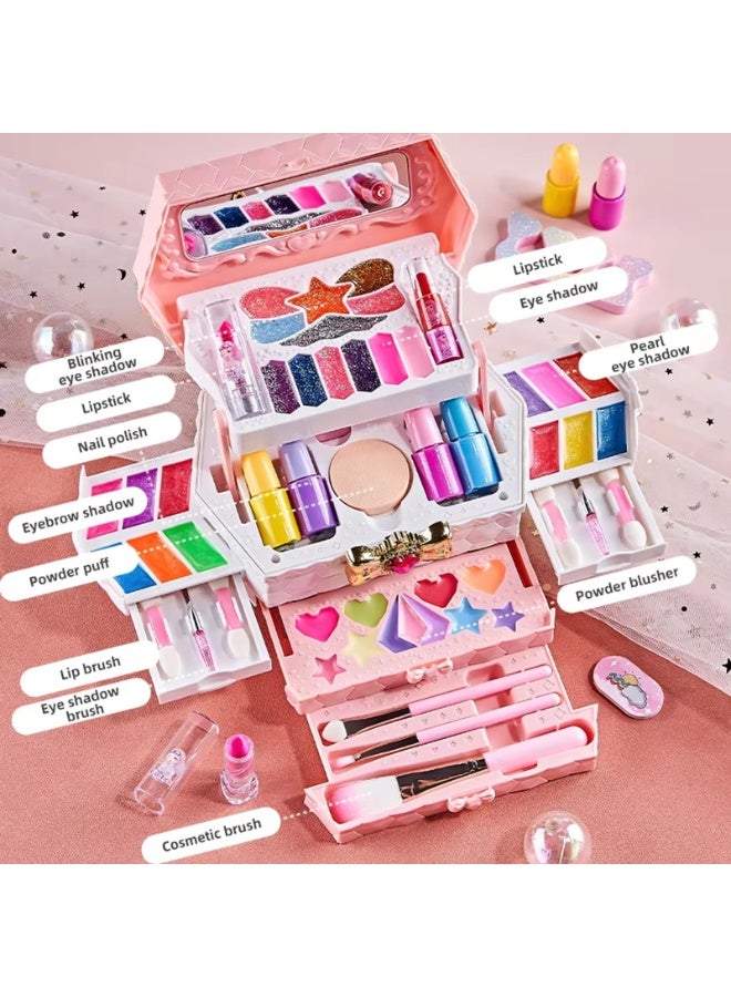 DURKU Kids Makeup Kit for Girl, Real Makeup Set for Girls, Safe Washable & Non-Toxic Kids Makeup Toys for Girls Aged 4 5 6 7+ Year Old, Birthday Gifts - Image 2