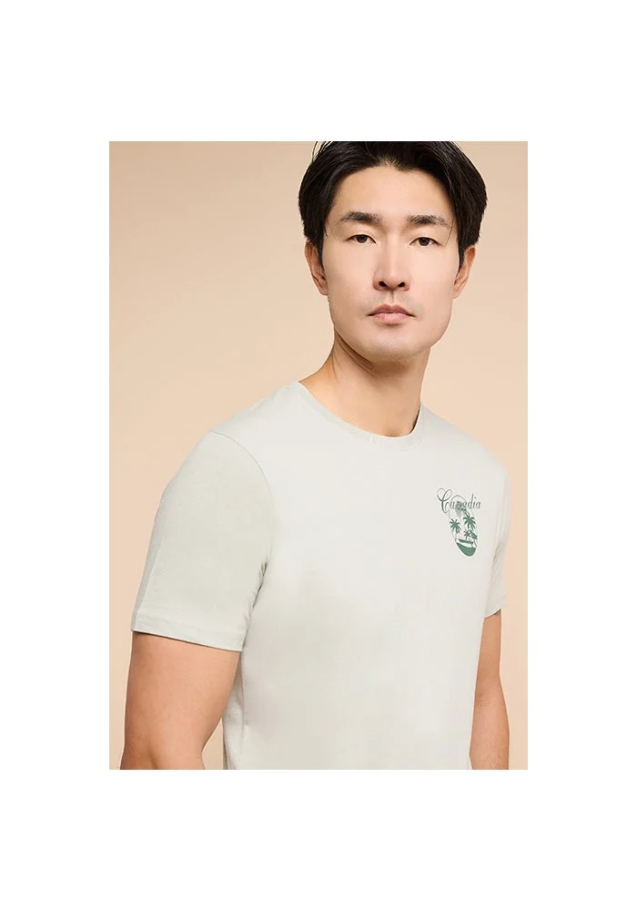 R&b Print Detail T-Shirt with Crew Neck and Short Sleeves