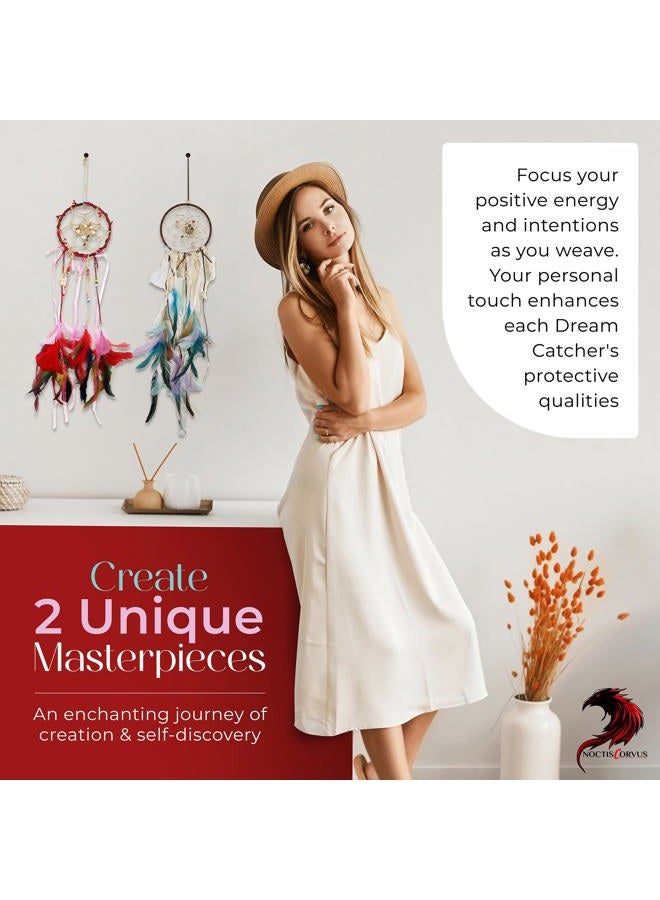 NoctisCorvus DIY Dream Catcher Kit (2 Pack): Make Your Dreamcatcher for Kids & Adults, Unleash Your Creativity, Create Two Unique Talismans, Make Your Very own Dream Catcher - Image 4