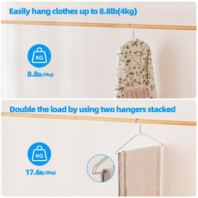 GLOSHOOTING Metal Wire Hangers 100 Pack, 16inch Clothes Hangers in Bulk for Standard Size Shirts,Suits, Pants, Skirts, Coats, Ultra Thin Space Saving Non Slip Silver - Image 3