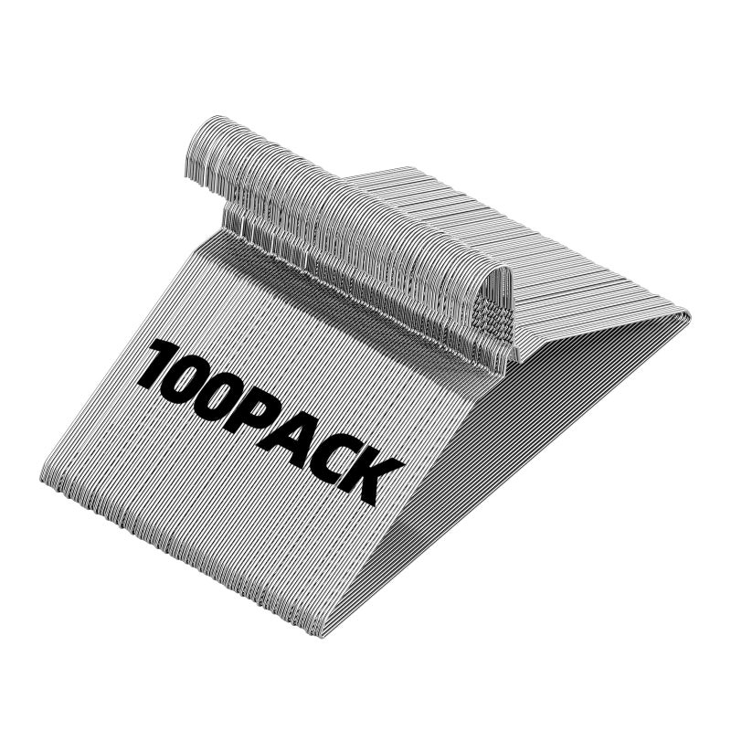 GLOSHOOTING Metal Wire Hangers 100 Pack, 16inch Clothes Hangers in Bulk for Standard Size Shirts,Suits, Pants, Skirts, Coats, Ultra Thin Space Saving Non Slip Silver - Image 1