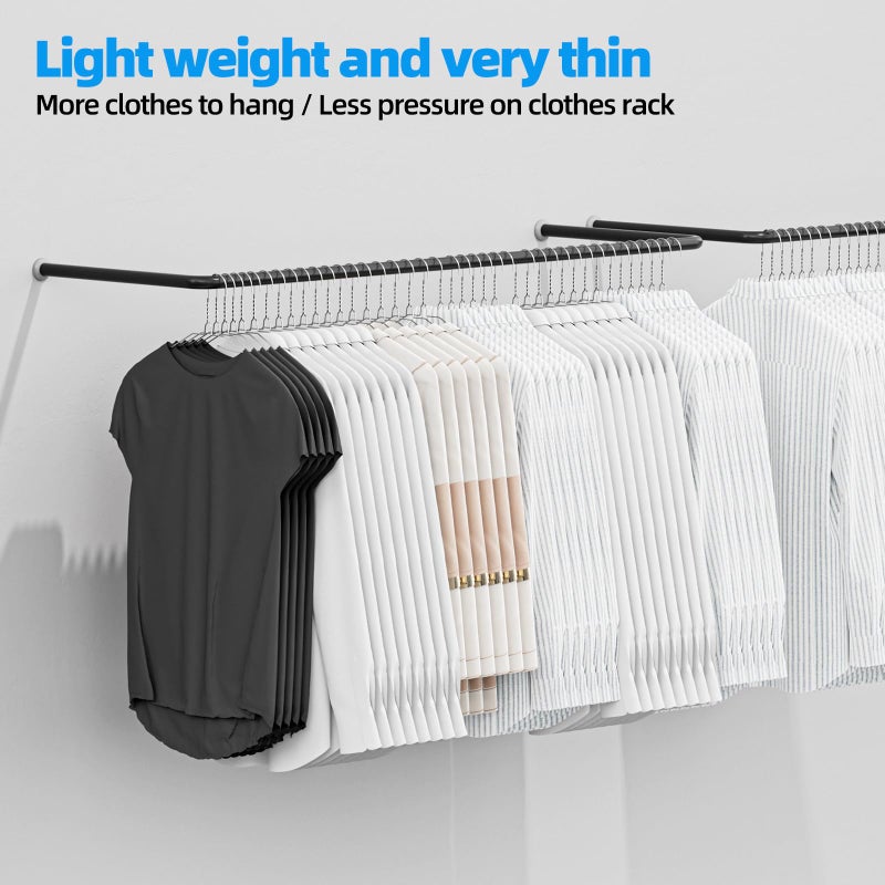 GLOSHOOTING Metal Wire Hangers 100 Pack, 16inch Clothes Hangers in Bulk for Standard Size Shirts,Suits, Pants, Skirts, Coats, Ultra Thin Space Saving Non Slip Silver - Image 5