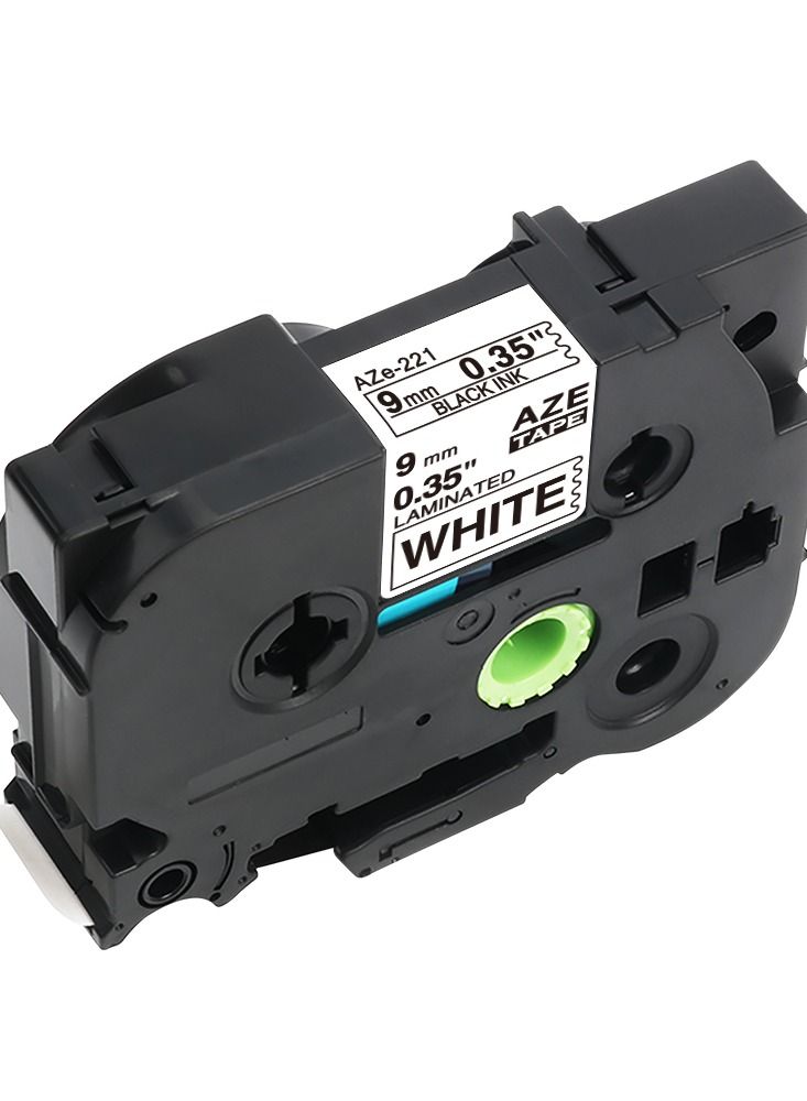 SKY 5-PCS 9mm x 8 Meter Black on White AZE221  Laminated Tape for PT H110 PT D210 and PT D400 P Touch  Printers - Image 3