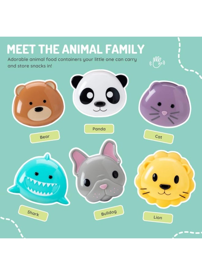melii حاويات وجبات خفيفة على شكل حيوانات مع أغطية للأطفال الصغار - تخزين طعام آمن ومرحب - Image 5