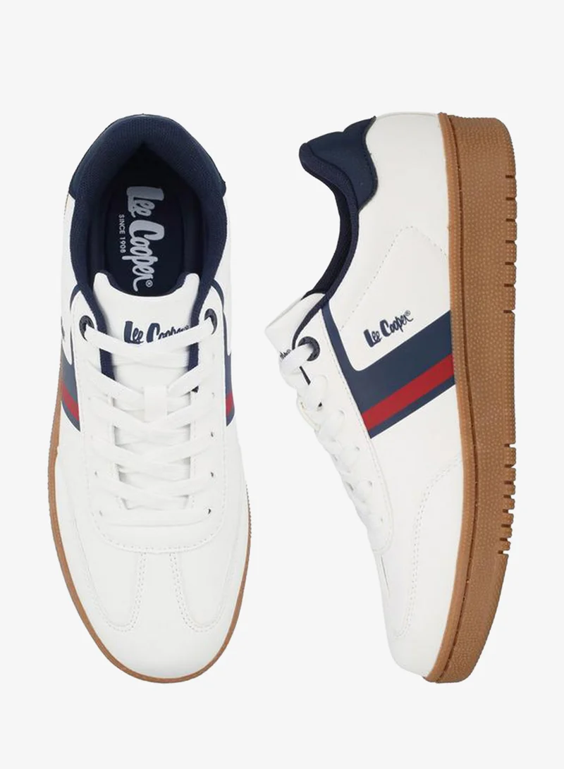 لي كوبر Striped Lace-Up Ankle School Sneakers