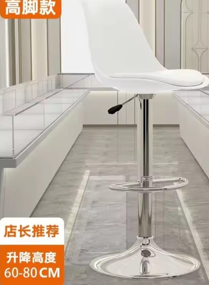 Bar Chair Set Bar Chair Modern Minimalist Front Desk Chair Lift Rotating Plastic Chair Home High Stool Bar Chair Backrest Bar Stool - Image 4