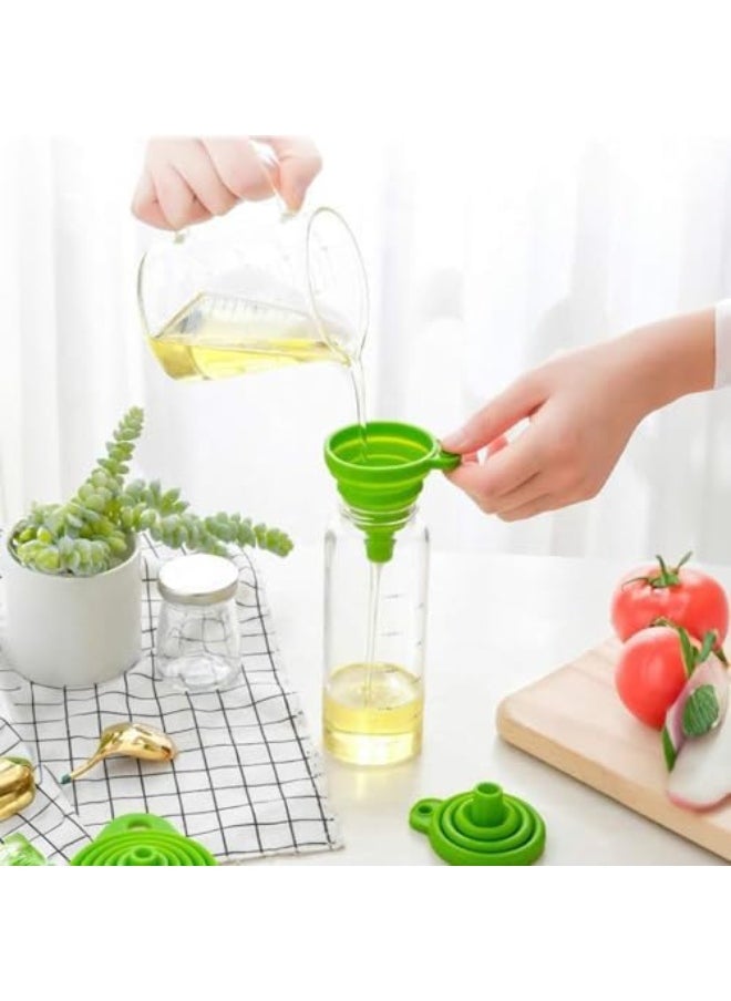 Beauenty Set of 3 Collapsible Silicone Funnels – Compact and Portable for Easy Kitchen Use  - Image 3