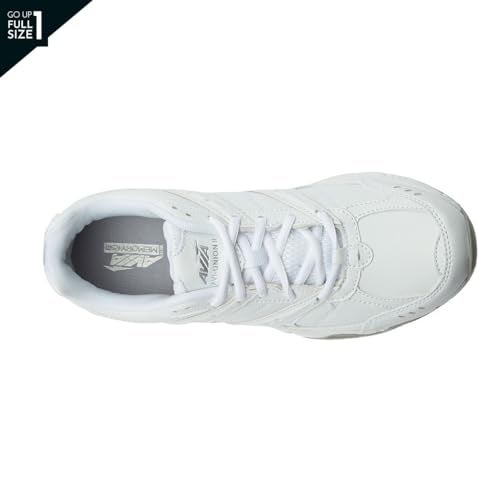 Avia Avi-Union II Non Slip Shoes for Women - Lace Up Comfort Women's Work or Walking Sneakers - White/Chrome Silver, 8.5 Medium - Image 4