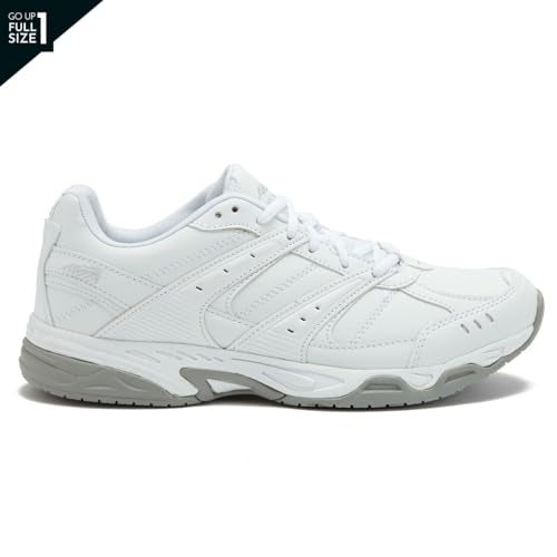 Avia Avi-Union II Non Slip Shoes for Women - Lace Up Comfort Women's Work or Walking Sneakers - White/Chrome Silver, 8.5 Medium - Image 2