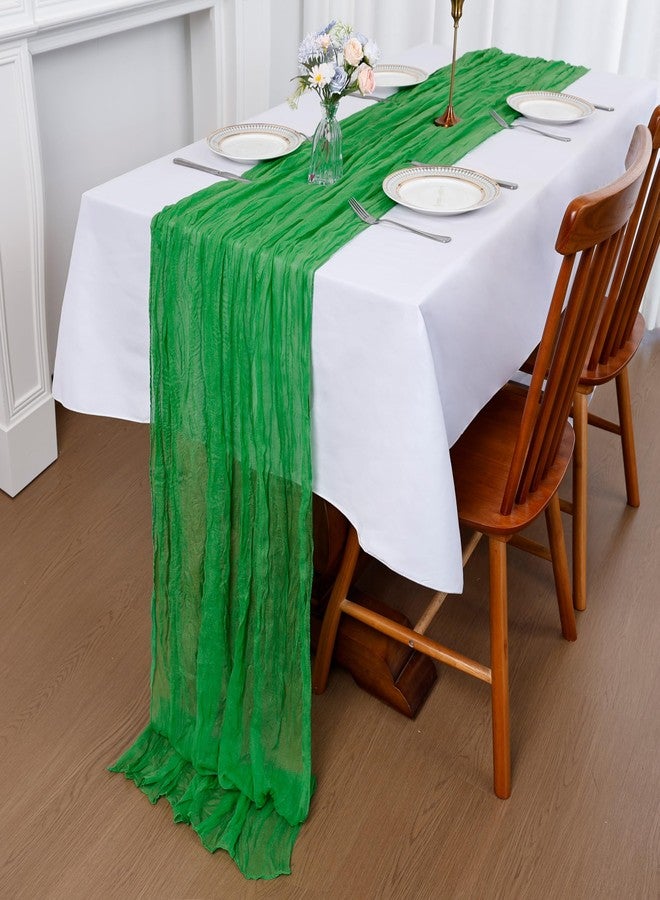 CKIKU 6 Pack Green Cheesecloth Table Runner 35x120 Inch Gauze Rustic Boho Table Runner 10FT Cheese Cloth for Wedding Decor Party Bridal Baby Shower Spring Table Decoration - Image 5