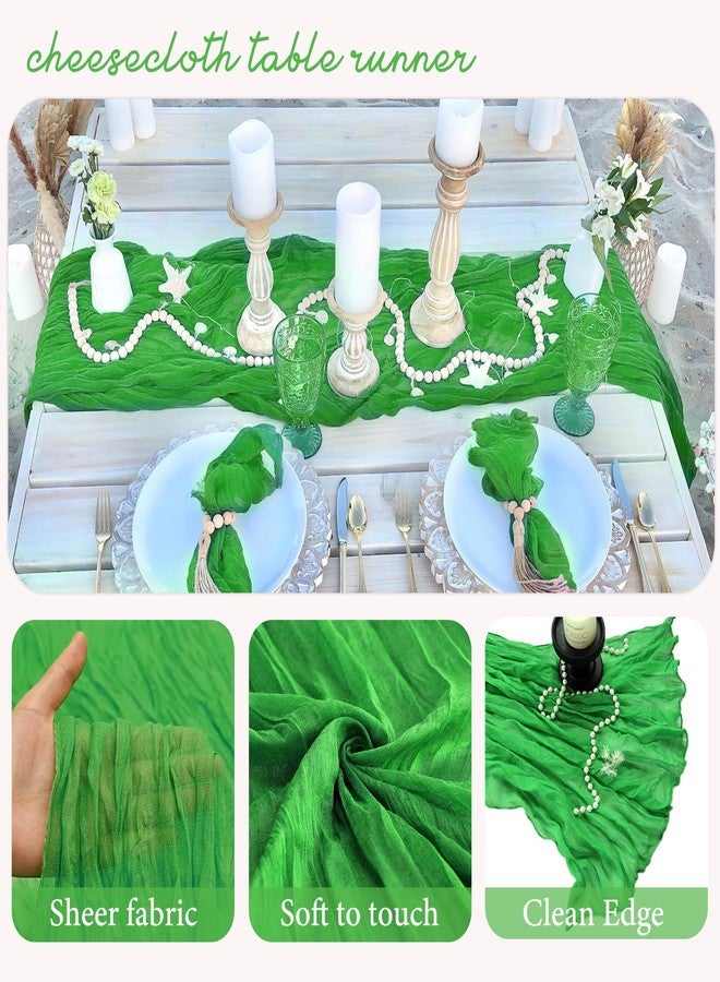 CKIKU 6 Pack Green Cheesecloth Table Runner 35x120 Inch Gauze Rustic Boho Table Runner 10FT Cheese Cloth for Wedding Decor Party Bridal Baby Shower Spring Table Decoration - Image 4