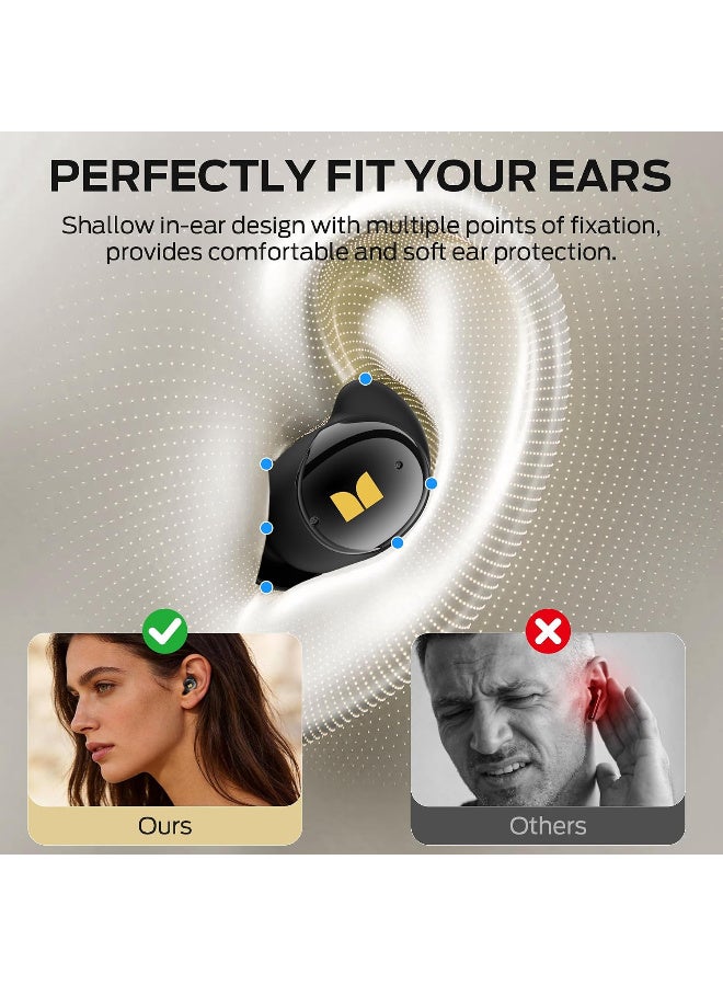 Monster Sleep Ear200, Wireless in-Ear Headphones, Bluetooth 6.0 Sleep Headphones, with ANC Active Noise Cancellation Designed for Side Sleepers, 30 Hours of bass Stereo Sound - Black - Image 3
