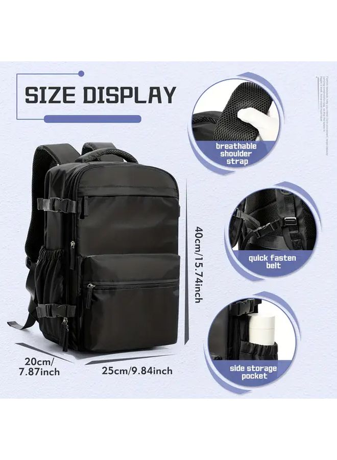 Vacuum Backpack With Free Manual Pump And Toiletry Bag New Carry On Luggage Dimensions 11.81 By 7.87 Inch 10.57 Gal Air Travel Pack For Short Trips Fits Under Seat 14 Inch Notebook Hiking Rucksack Large Backpack Travelling Bag Black - Image 2