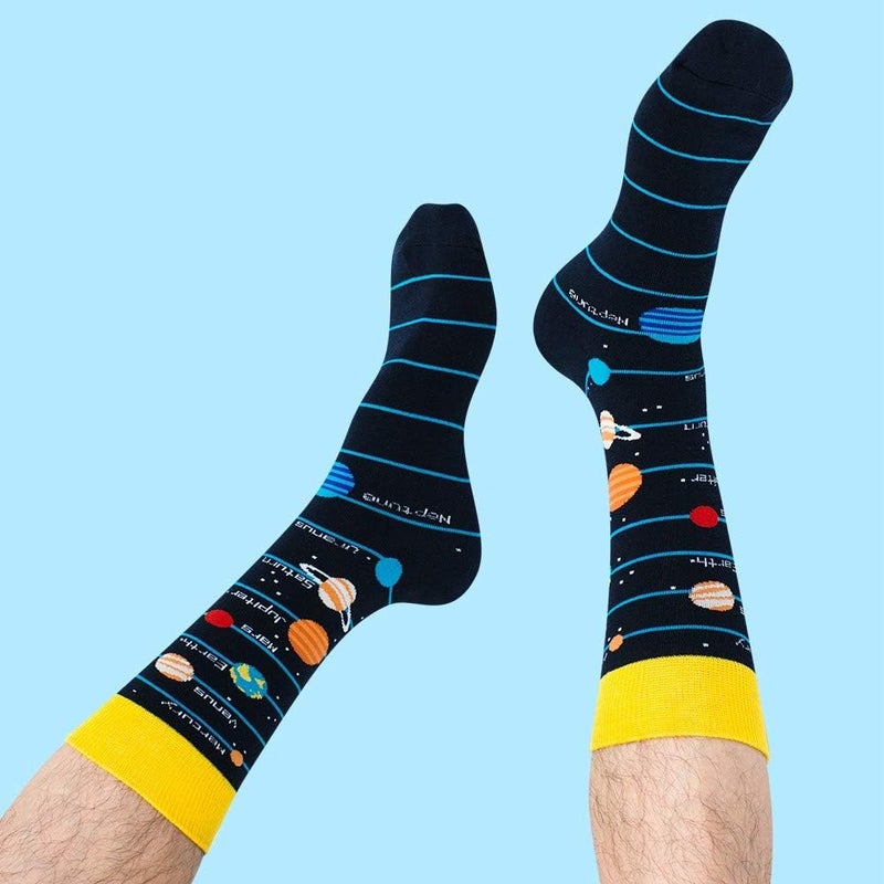 BISOUSOX Mens Dress Socks Funny Fun Colorful Crazy Funky Crew Socks for Men Novelty Happy Cotton Size 9-12 - Image 4