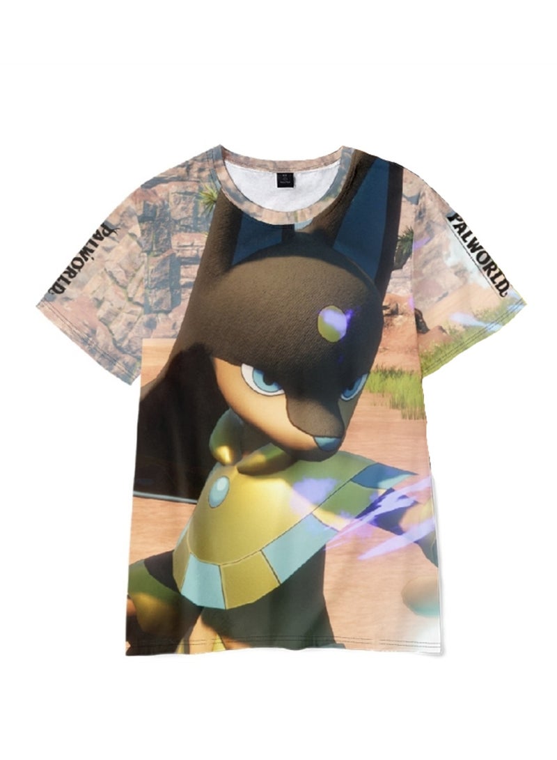 Palworld Phantom Beast Palu 3D digital printing adult and children summer short-sleeved T-shirt - Image 1