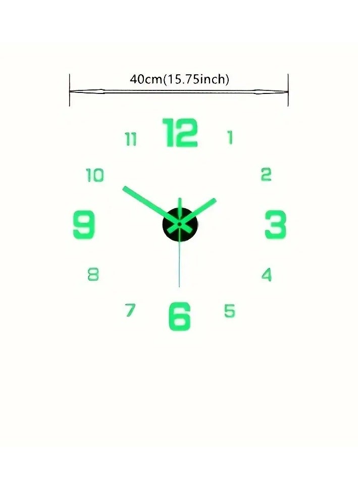 NIBEMINENT Modern 3D Digital Wall Clock Large Luminous Display Silent Operation Perfect For Living Room & Bedroom (The Luminous Style Only Emits Light In Dark Environments) - Image 3