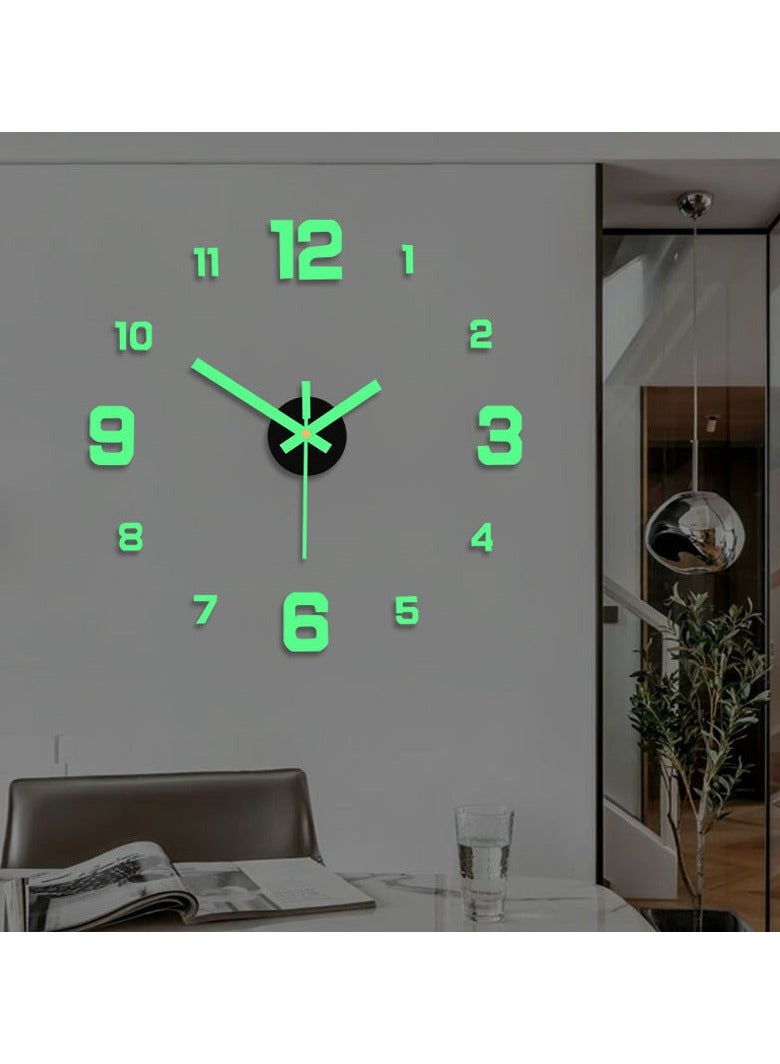 NIBEMINENT Modern 3D Digital Wall Clock Large Luminous Display Silent Operation Perfect For Living Room & Bedroom (The Luminous Style Only Emits Light In Dark Environments) - Image 2