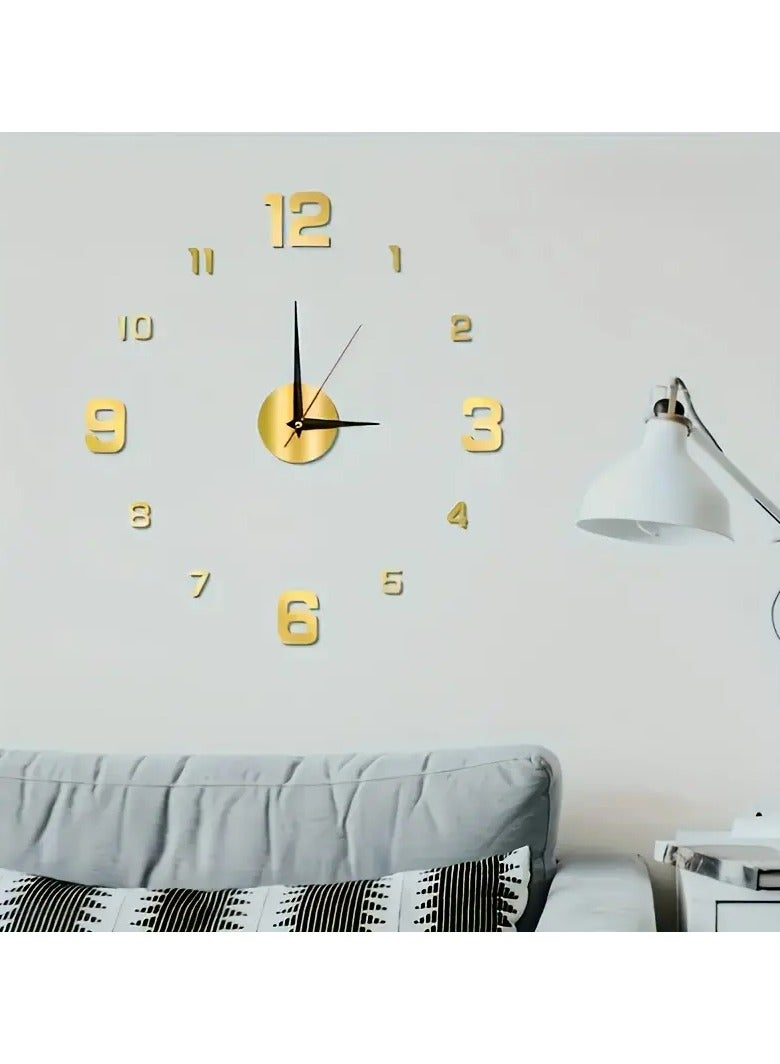 NIBEMINENT Modern 3D Digital Wall Clock Large Luminous Display Silent Operation Perfect For Living Room & Bedroom (The Luminous Style Only Emits Light In Dark Environments) - Image 1