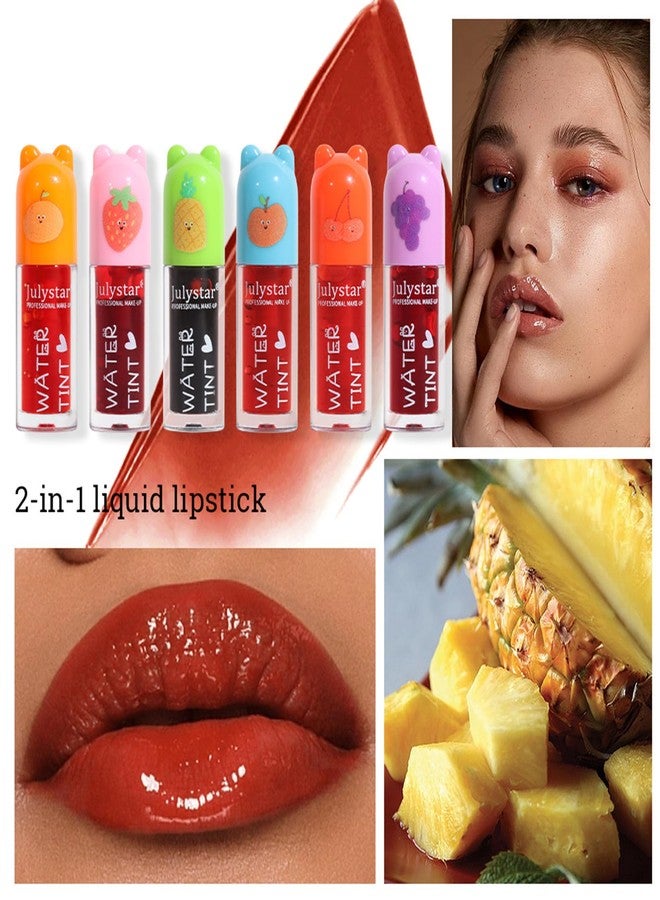 Joyeee 6Pcs Tinted Lip Oil Set, Non-Sticky Moisturizing Shiny Plumping Lip Liquid Lipgloss Set for All Skin Tones, Small Cute Birthday Gift Ideas for Teen Girs - Image 3