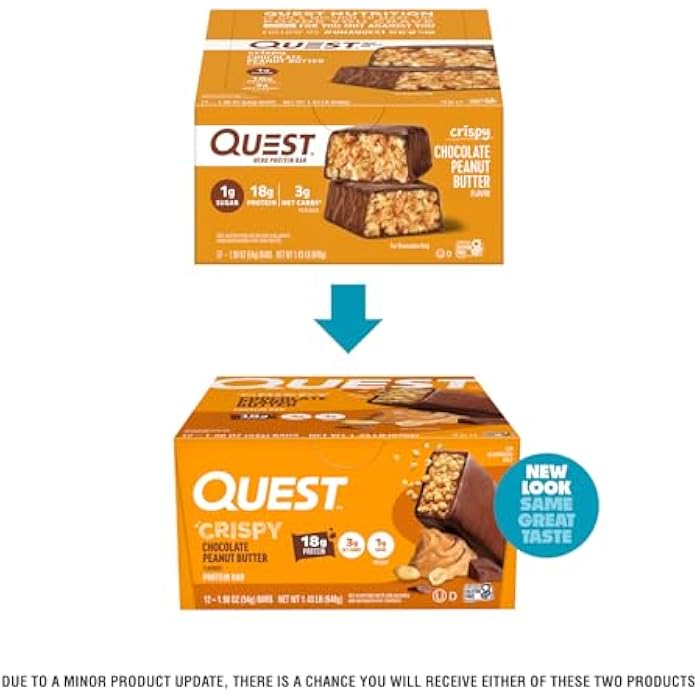 Quest Nutrition Crispy Chocolate Peanut Butter Hero Protein Bar, 18g Protein, 1g Sugar, 3g Net Carb, Gluten Free Protein Snack, Keto Friendly, 12 Count - Image 2