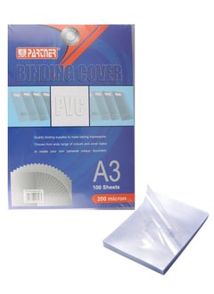 PARTNER 100-Piece A3 Size Clear PVC Binding Covers 200 Micron Thickness  - Image 1