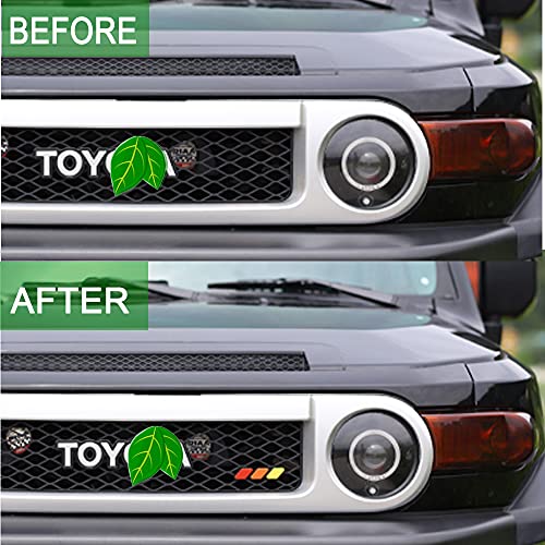 HUAPX 1Set Tri-Color Grille Insert Trims,HUAPX Acrylic Tri-Color Grille Badge Emblems Compatible with Toyota Tacoma 4Runner Tundra Sequoia Rav4 Highlander GV Car Decoration Accessories (Yellow-Orange-Red) - Image 4