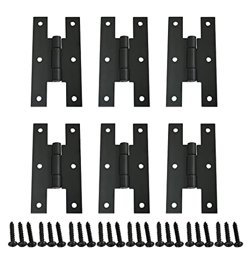 QCAA Black Steel H-Hinge, for Cabinet Doors, Matte Black, 6 Pack, Made in Taiwan - Image 5