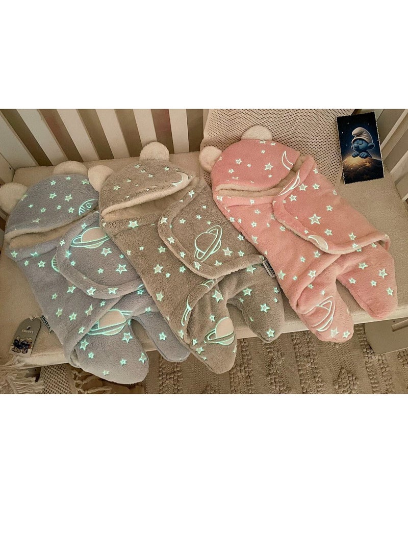 Generic - Baby Swaddle Wrap Newborn Blanke 0-18 Months Baby Winter Sleeping Bag,Autumn and Winter Thicken Warm Cute Plush Quilt for Baby and Kids - Image 1