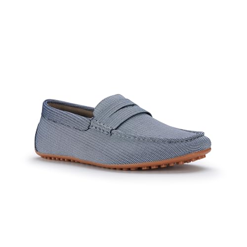 Ferro Aldo Dave Men's Classic Driving Loafer | Casual Slip-on Moccasin in Breathable Canvas Fabric | MFA19733 | in Sky Blue, Size 9.5 - Image 1