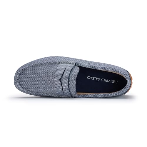 Ferro Aldo Dave Men's Classic Driving Loafer | Casual Slip-on Moccasin in Breathable Canvas Fabric | MFA19733 | in Sky Blue, Size 9.5 - Image 5