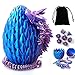 Viyohoh DND Dice Set 7pcs Polyhedral Dice with 3D Dragon Egg Shell Portable Dungeons and Dragons Dice with Organizer Bag for RPGMTG Purple - Image 2