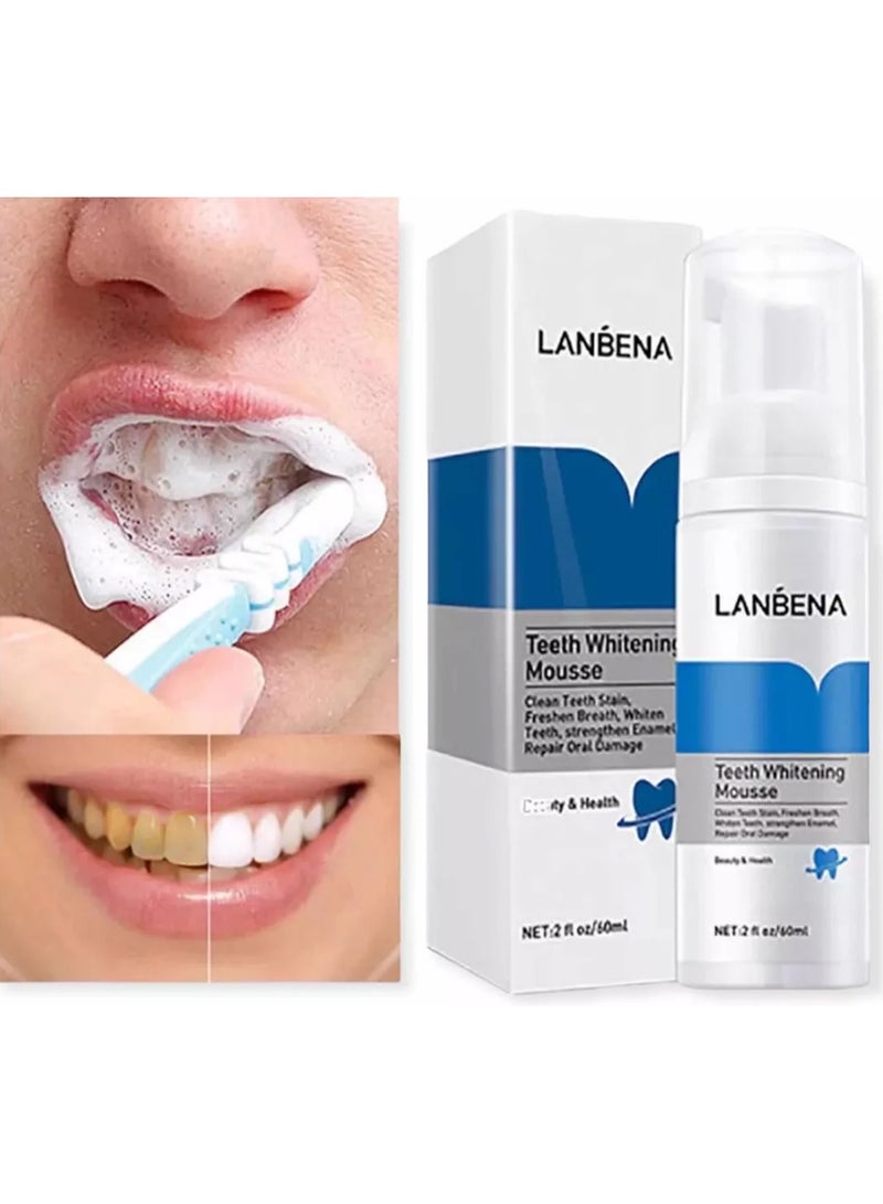 LANBENA Teeth Supply Stain Remover Plaque Dental Organic Tooth Cleanser Foam Products Teeth Whitening Mousse 60ml - Image 2