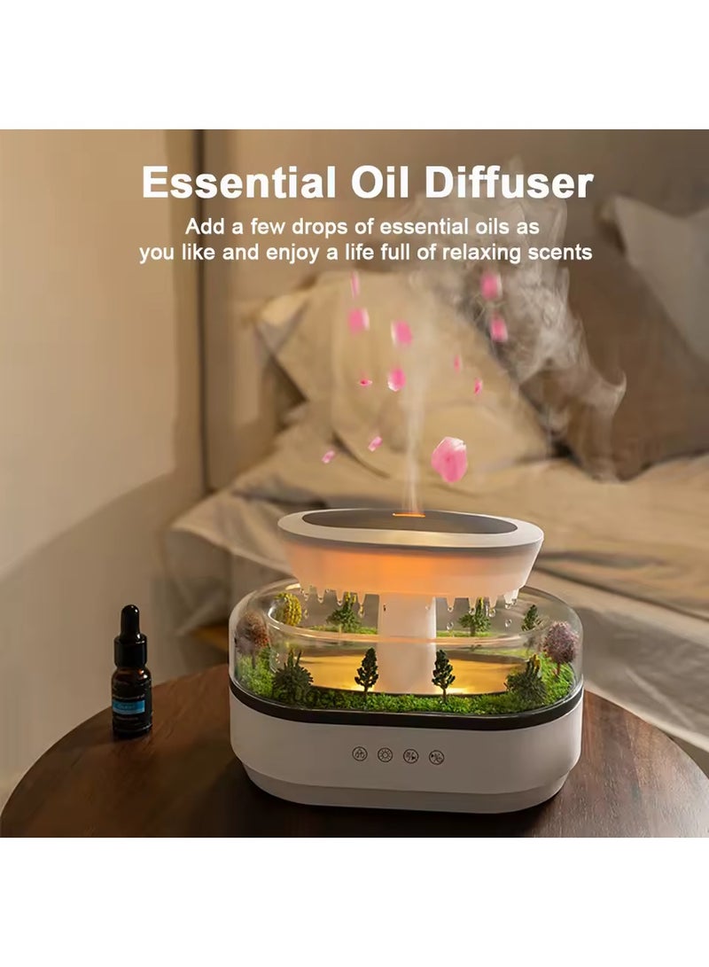 موزع رائحة على شكل قطرة ماء مع أضواء LED متغيرة الألوان، مرطب فائق الصوت بتصميم مناظر طبيعية ووظيفة تشغيل الموسيقى - Image 4