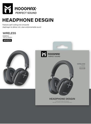 MX-929 Wireless Bluetooth Headphones. Wireless surround-sound headphones with comfortable ear cushions. Bluetooth headphones wireless with up to 50 hours of playtime. wireless headset with a built-in microphone, clear and crisp sound. 8D gaming headphones with control buttons. - view 2