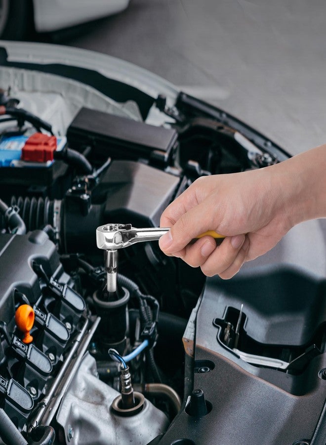 ديلي مجموعة مفاتيح ربط سداسية الرؤوس بسقاطة مترية، مكونة من 12 قطعة، مقاس 1/4 بوصة، مع 10 مقابس بمقاس 5-14 مم ومقبض سقاطة ثنائي الاتجاه وقضيب تمديد - Image 4