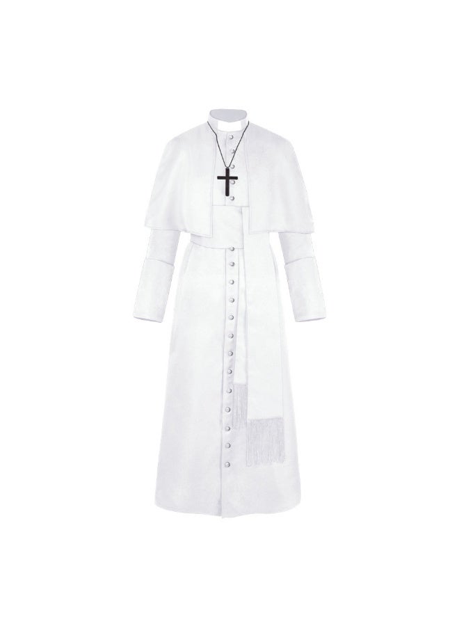 NIBEMINENT Solid-color priest cosplay costume Halloween priest medieval retro costume - Image 1