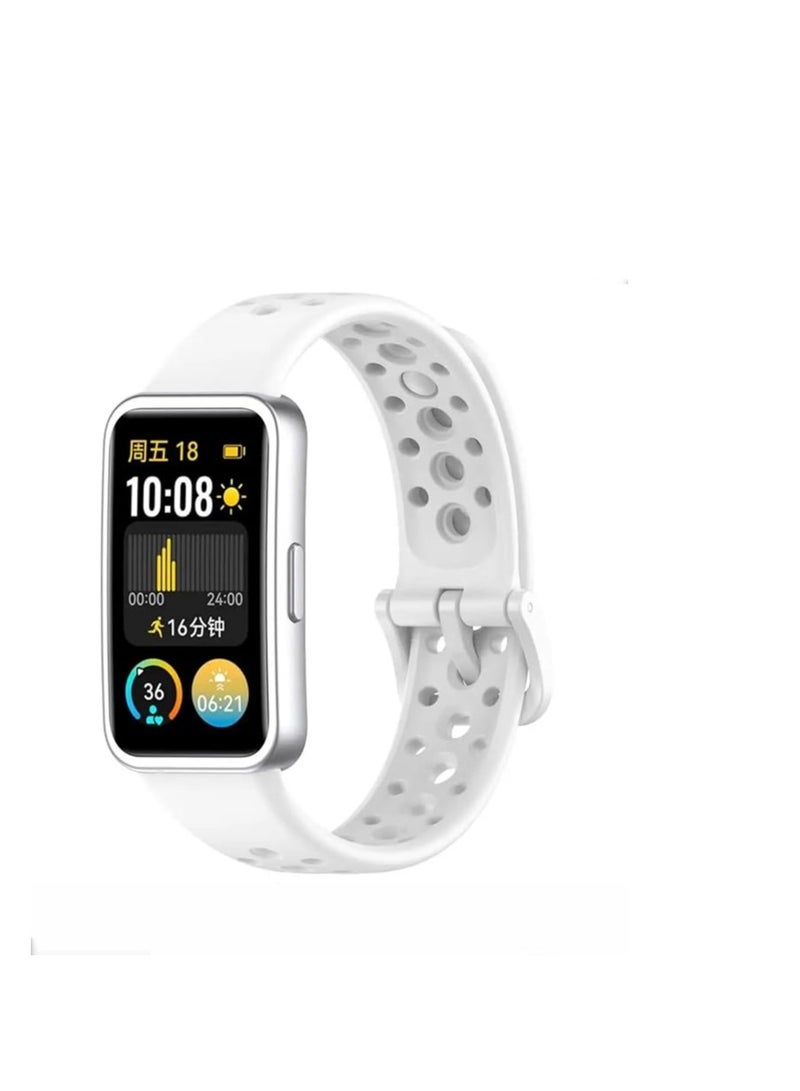 Silicone Strap For Huawei Band 10 2024 Smart Watch Wrist Strap Soft Sport Replacement -White - Image 2