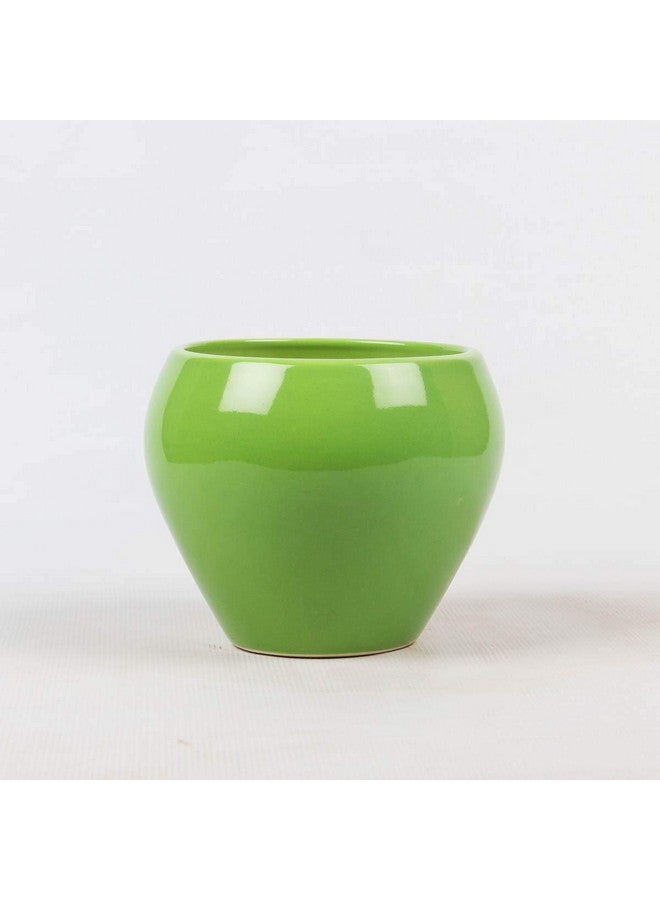 Ugaoo UGAOO Apple Ceramic Pot (Big, Light Green)  - Image 3
