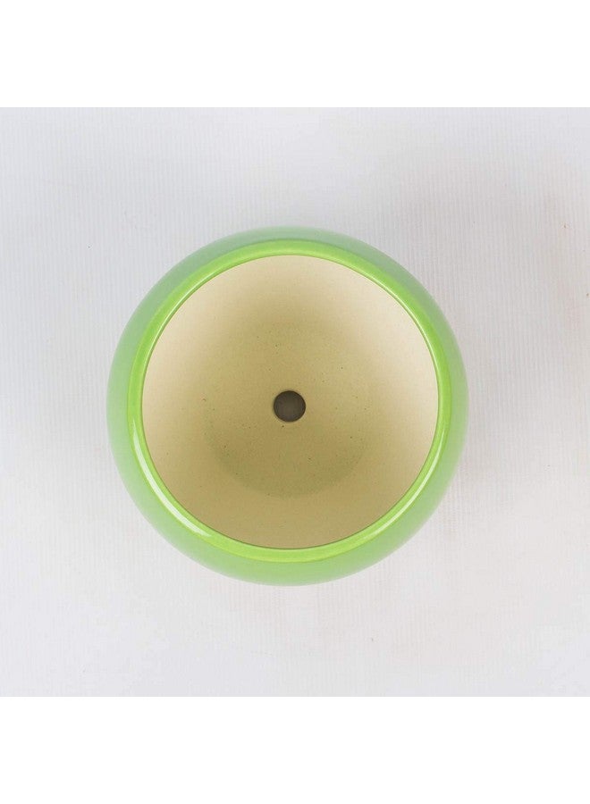 Ugaoo UGAOO Apple Ceramic Pot (Big, Light Green)  - Image 4
