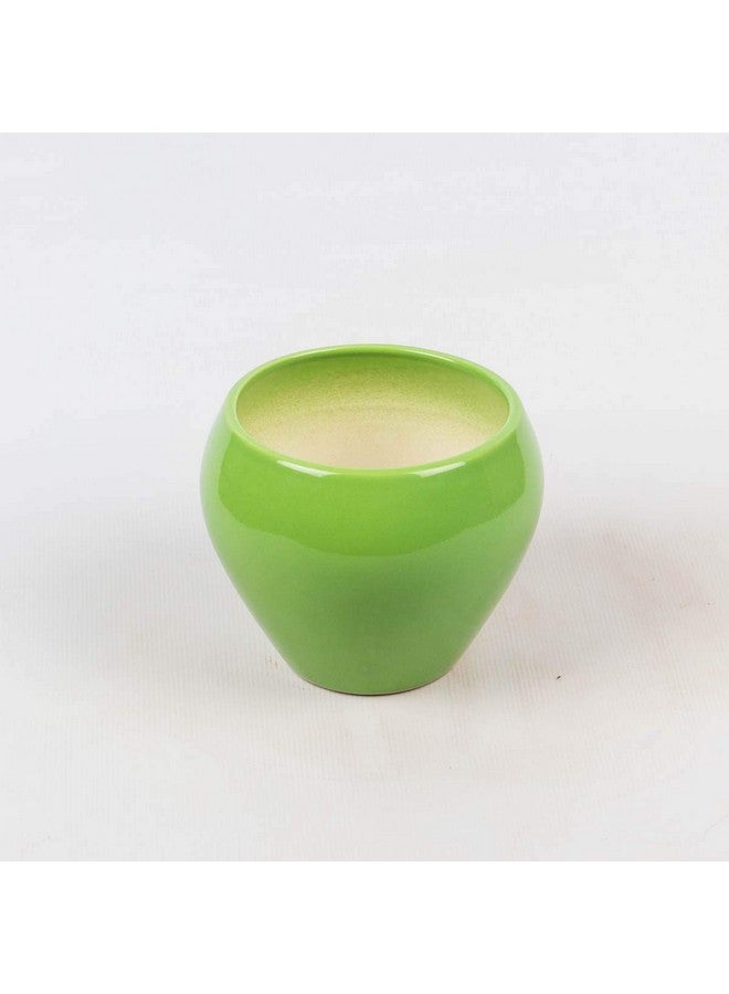 Ugaoo UGAOO Apple Ceramic Pot (Big, Light Green)  - Image 2