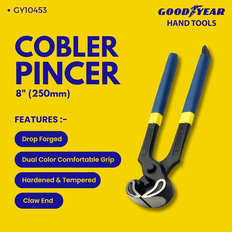 Good Year كماشة صانعي الأحذية 8 بوصة كروم فاندوم (فضي) (GY-10453) - Image 3