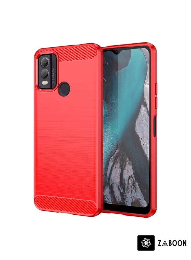 Zaboon Protective Case Cover For Nokia C22 Brushed Texture Carbon Fiber TPU - Image 1