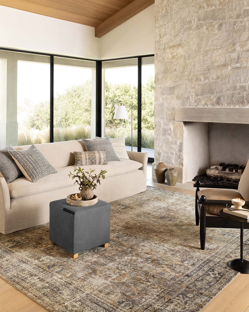 Loloi Amber Lewis Morgan Collection MOG-01 Sunset/Ink 5'-0" x 7'-0" 38" Thick Area Rug feat. CloudPile, Neutral, Room DÃ©cor, Vintage Inspired, Livingroom, Bedroom, Dining Area - Image 1