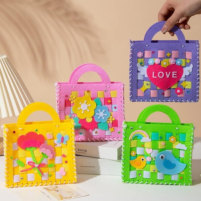 TERRIFI Felt Sewing Kits for Children, 4 Pack Handbag Kids Sewing Kit Childrens Sewing Kits for Beginners Fun DIY Educational Sewing Craft Gifts for Girls (Flower) - Image 4