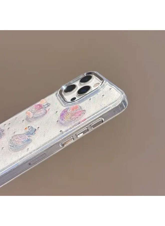 Mixed Color 1 Swan Pattern Phone Case Compatible with iPhone 14 Pro Max - Image 5