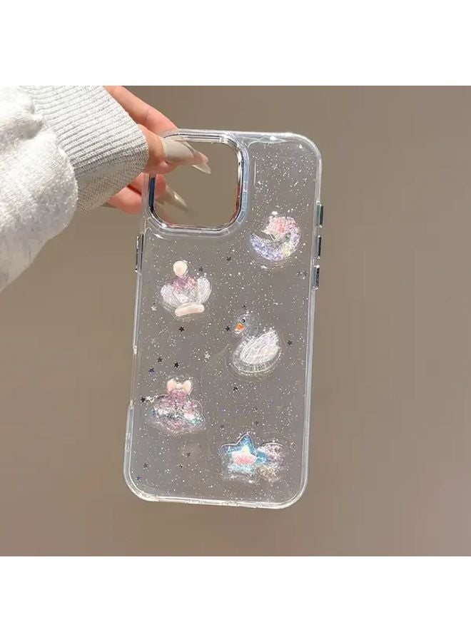 Mixed Color 1 Swan Pattern Phone Case Compatible with iPhone 14 Pro Max - Image 2