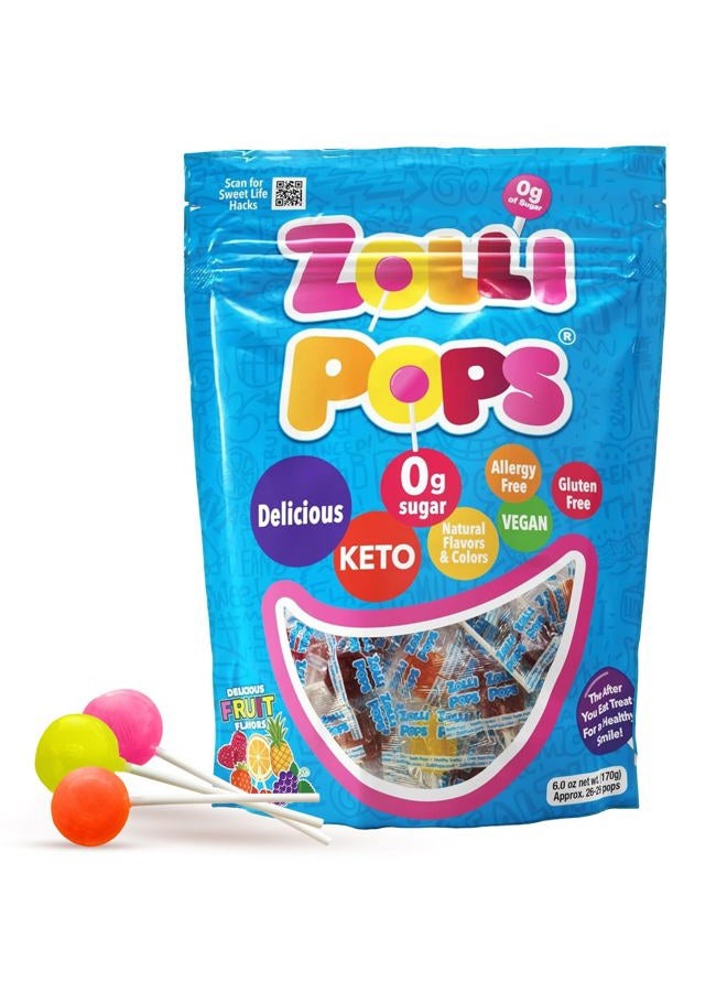 ZOLLIPOPS Clean Teeth Lollipops - Assorted Flavors 6oz - Anti-Cavity, Sugar-Free Candy for a Healthy Smile - Great for Kids, Diabetics, Vegan, and Keto Diet - Image 1